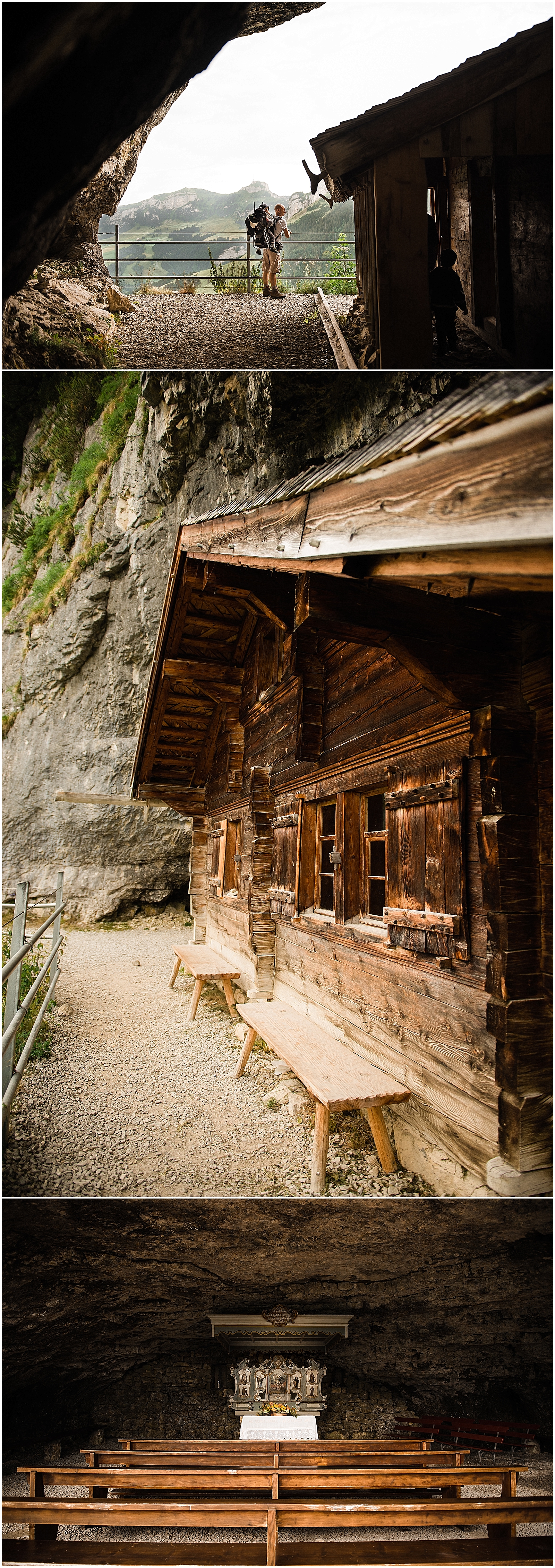 Ebenalp Monks house caves views church appenzell aescher hotel 