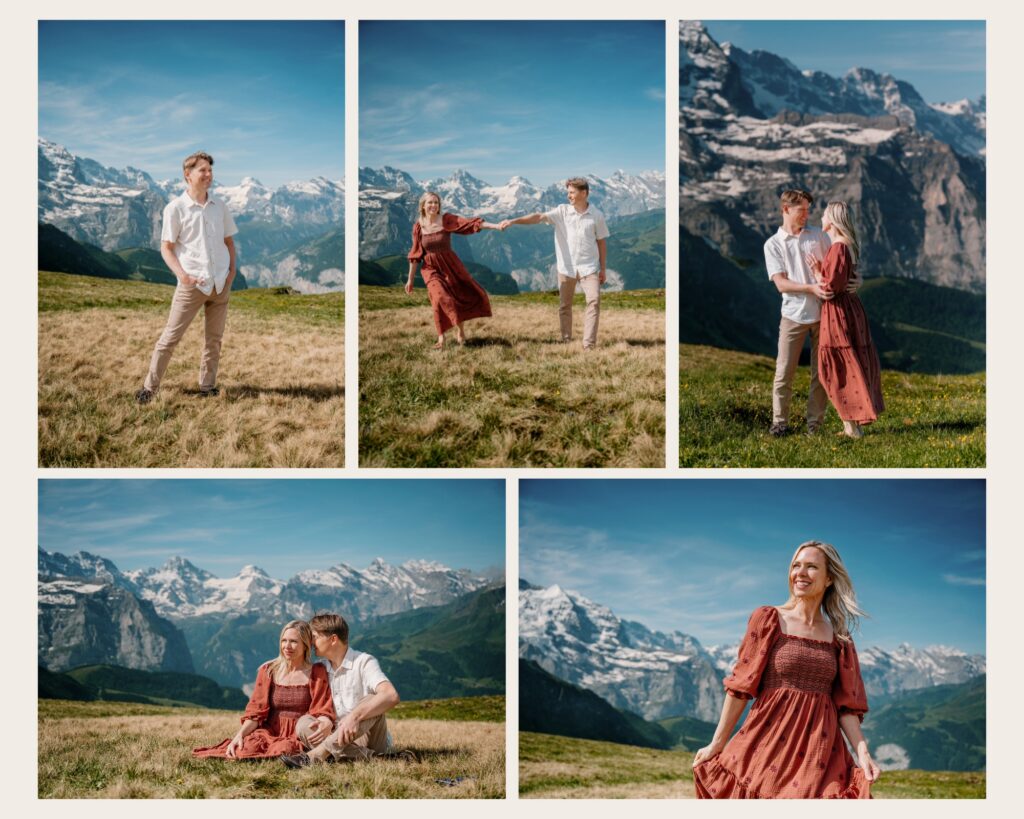 Parents portrait during a family photos Lauterbrunnen session in the Swiss Alps